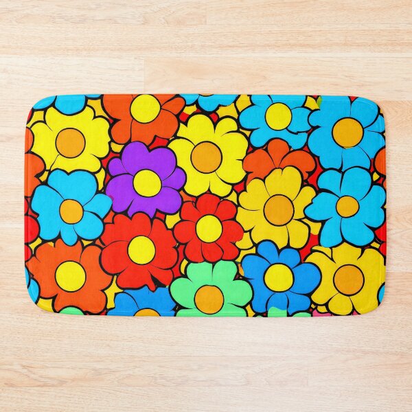 Item preview, 1960's-1970's Red, Yellow And Blue Flowers Design designed and sold by DEC02.