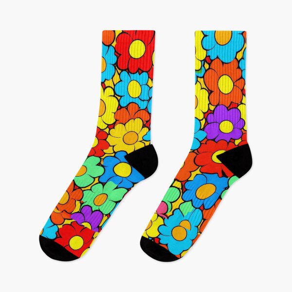Item preview, 1960's-1970's Red, Yellow And Blue Flowers Design designed and sold by DEC02.