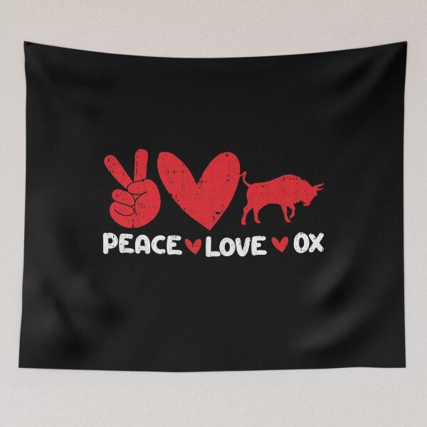 Item preview, Peace - Love - Ox Animals lover designed and sold by GabbyKash.