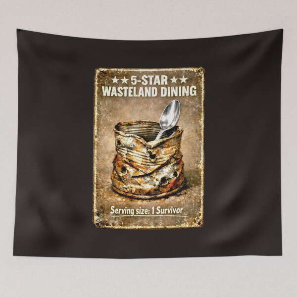 Item preview, Wasteland Dining Survivor Dystopian Retro designed and sold by SplashTastic.