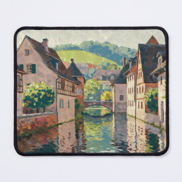 Item preview, Alsace Canal Bridge | Impressionist French Village and Hillside designed and sold by CARRAANN.