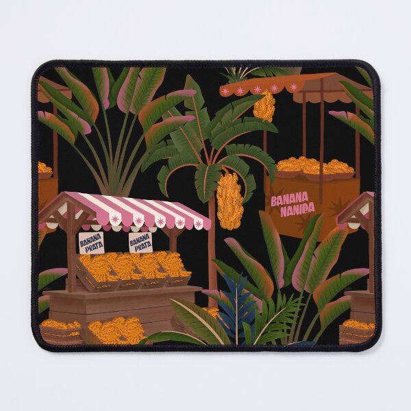 Item preview, Tropical Banana Market Pattern – Retro Fruit Stand Illustration designed and sold by prikanashiro.