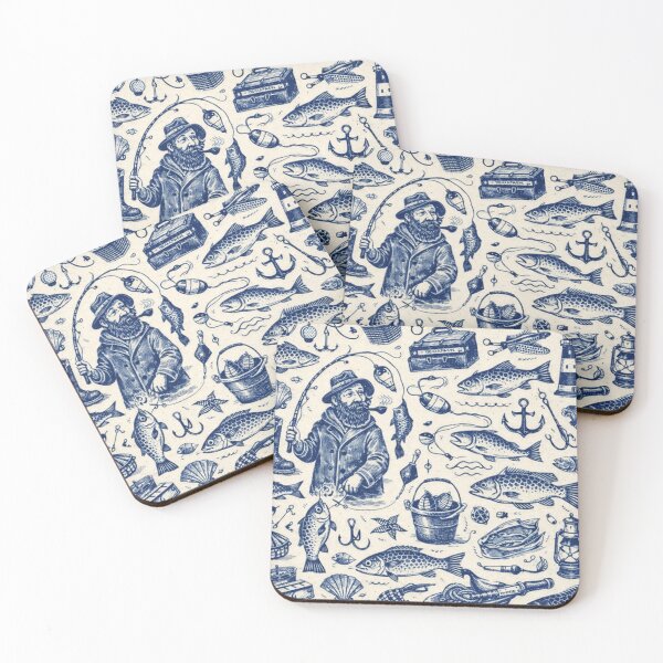 Item preview, Vintage Fishing Pattern designed and sold by feranova.