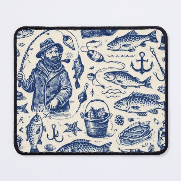 Item preview, Vintage Fishing Pattern designed and sold by feranova.