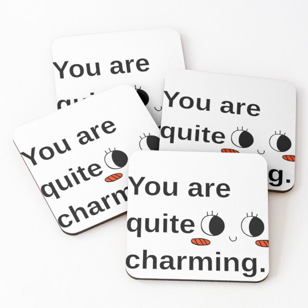 Item preview, You Are Quite Charming Cute Aesthetic Quote Kawaii Face Funny Minimal Design designed and sold by PixelVibe Art.