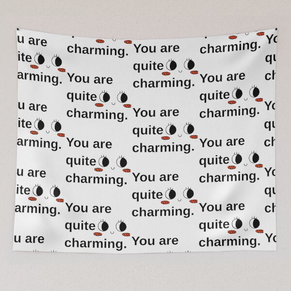 Item preview, You Are Quite Charming Cute Aesthetic Quote Kawaii Face Funny Minimal Design designed and sold by PixelVibe Art.