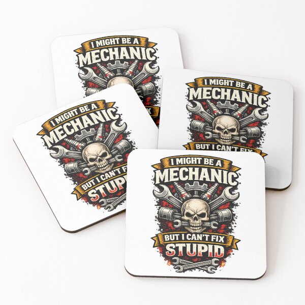 Item preview, I Might Be a Mechanic But I Can’t Fix Stupid – Funny Mechanic Skull Shirt designed and sold by Paddy36777.