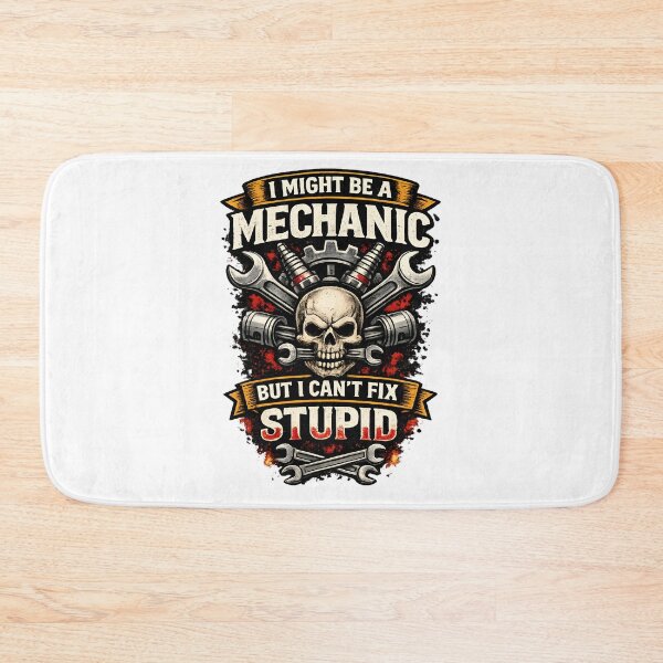 Item preview, I Might Be a Mechanic But I Can’t Fix Stupid – Funny Mechanic Skull Shirt designed and sold by Paddy36777.