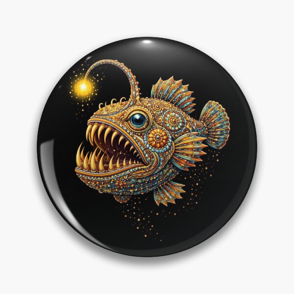 Item preview, Deep Sea Anglerfish Zentangle Art designed and sold by Zaru Zentangle Studio.