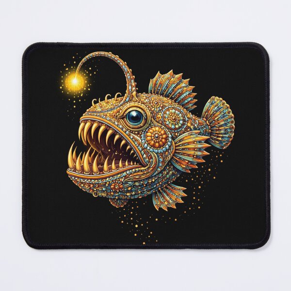 Item preview, Deep Sea Anglerfish Zentangle Art designed and sold by Zaru Zentangle Studio.