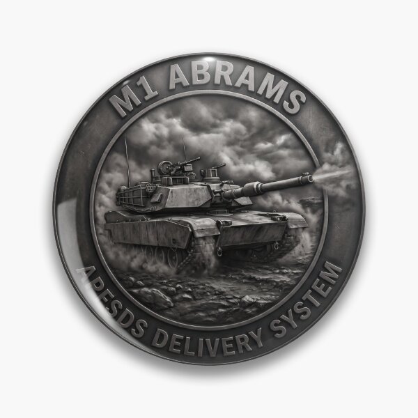 Item preview, M1 Abrams Tank APFSDS Delivery System Metallic Humor Emblem designed and sold by ArtDreams92.
