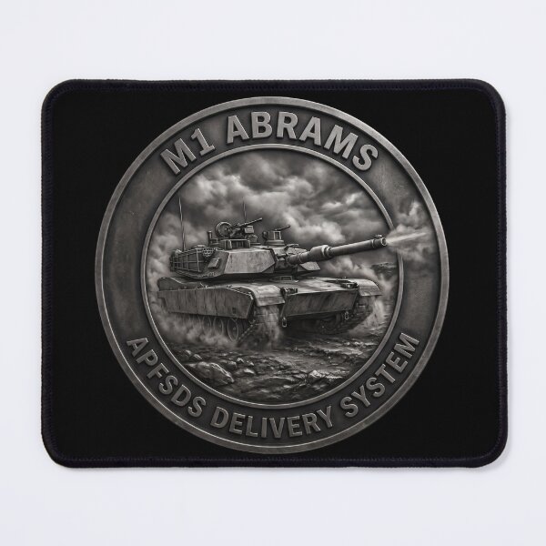 Item preview, M1 Abrams Tank APFSDS Delivery System Metallic Humor Emblem designed and sold by ArtDreams92.