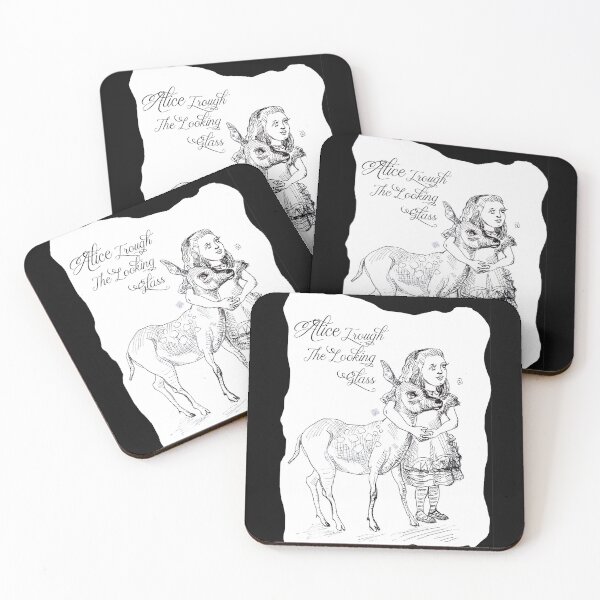 Item preview, Alice Through the Looking-Glass - Alice and the Fawn (ink drawing by ACCI) designed and sold by VanyssaGraphics.