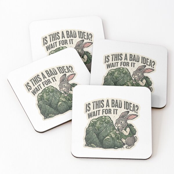Item preview, Worried Bunny Traveler - Is This A Bad Idea? - Vintage Sticker Art designed and sold by Mr. Pawsome.