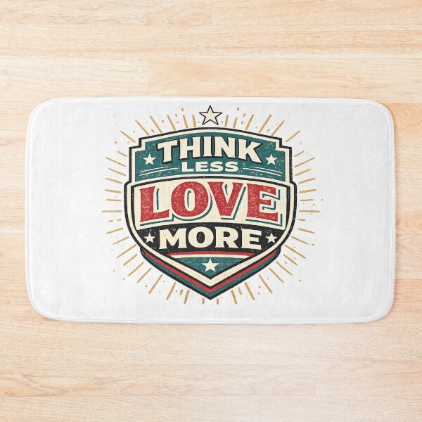 Item preview, Think Less Love More Vintage Badge Shirt designed and sold by Wolf Creator.