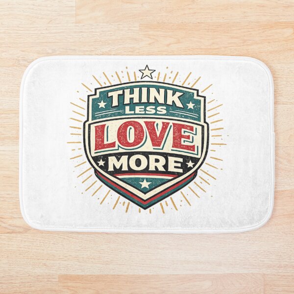 Item preview, Think Less Love More Vintage Badge Shirt designed and sold by Wolf Creator.