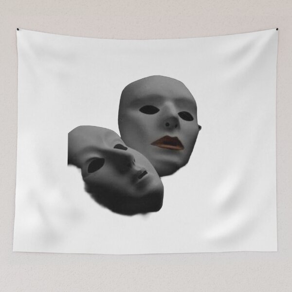 Item preview, Drama Masks Duality Dark Aesthetic Art Print designed and sold by Hafcishop.