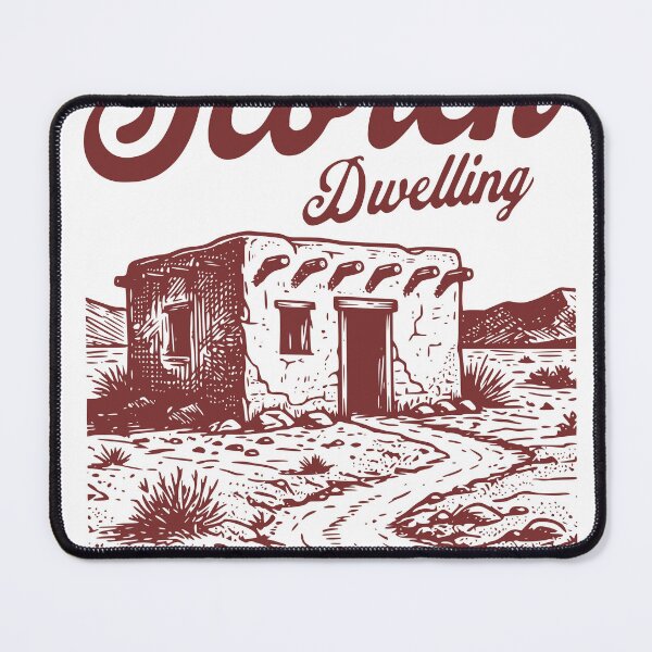 Item preview, Desert House Vintage Engraving, Southwest Adobe Home, Rustic Desert Landscape Art, Arid Western Aesthetic designed and sold by TeeVerse27.
