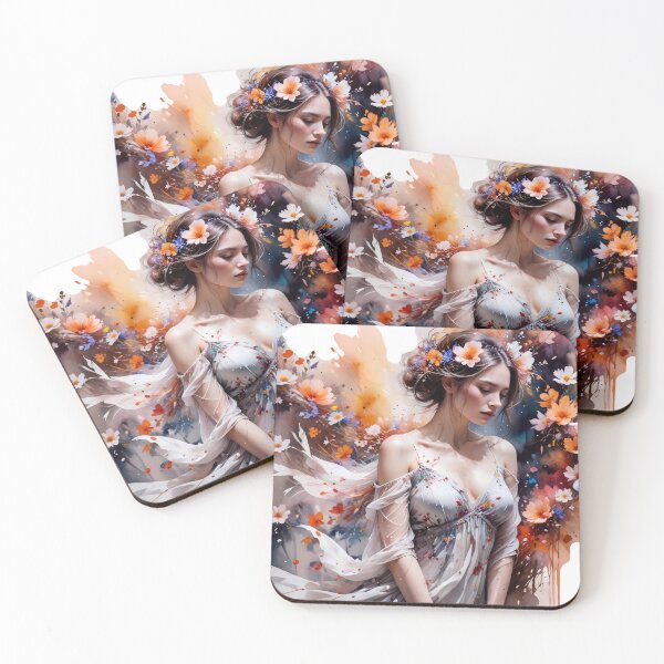 Item preview, Floral Whisper: Ethereal Watercolor Goddess Portrait designed and sold by Serene Strokes Art.