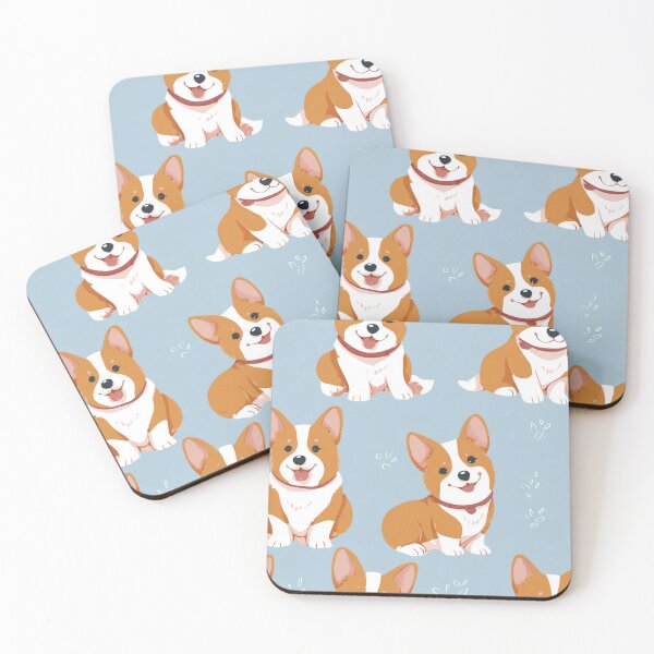 Item preview, Cute Happy Corgi Dog Puppy Pattern Design designed and sold by NicolasGlowArt.