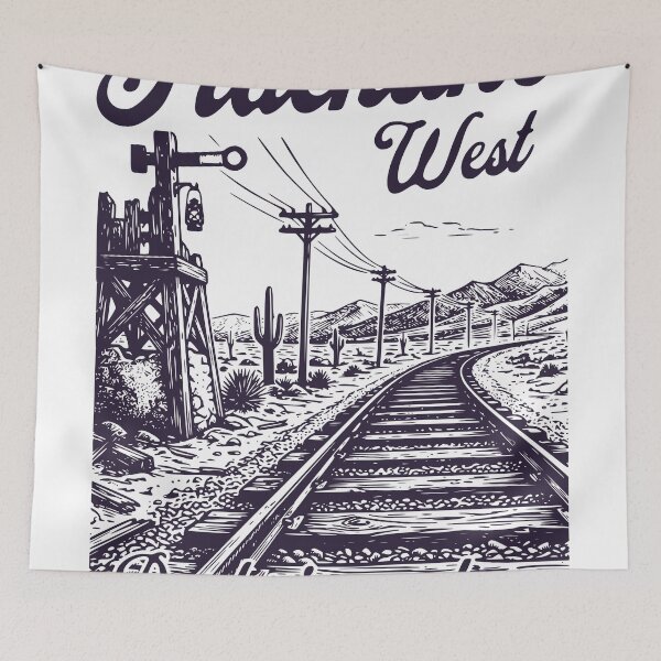 Item preview, Vintage Railroad Track Shirt, Western Train Tracks Landscape, Desert Railway Art, Old Travel Aesthetic designed and sold by TeeVerse27.