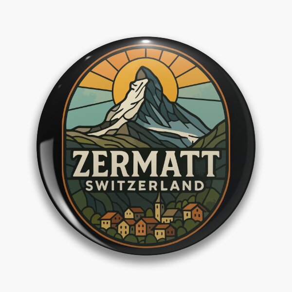 Item preview, Zermatt Switzerland Alps Stained Glass Travel designed and sold by TomFrontierArt.