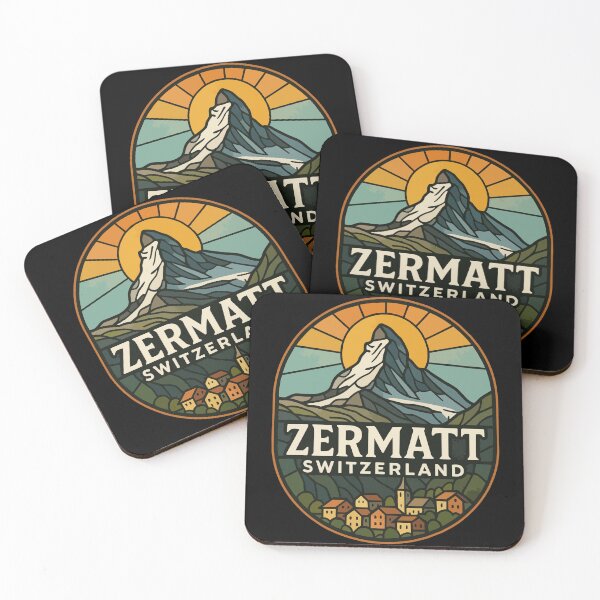 Item preview, Zermatt Switzerland Alps Stained Glass Travel designed and sold by TomFrontierArt.