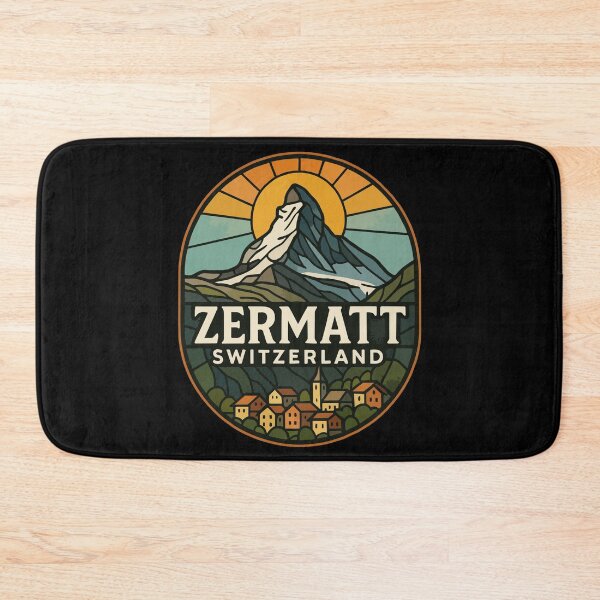 Item preview, Zermatt Switzerland Alps Stained Glass Travel designed and sold by TomFrontierArt.