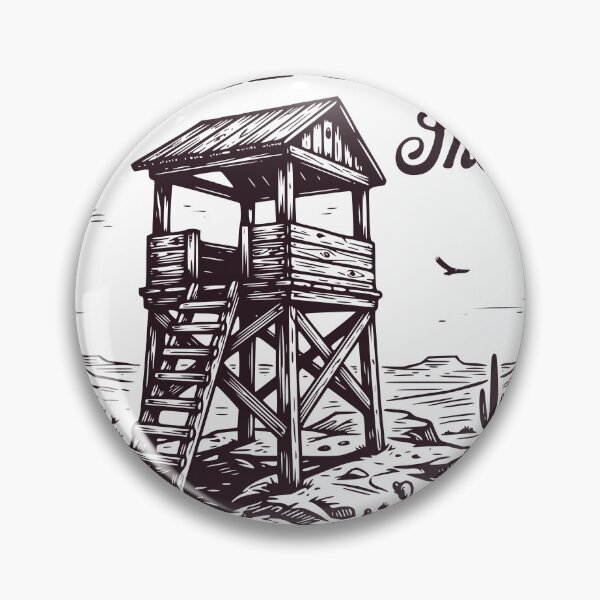 Item preview, Hunting Stand Vintage Shirt, Wooden Lookout Tower Desert Landscape, Rustic Watchtower Western Art designed and sold by TeeVerse27.