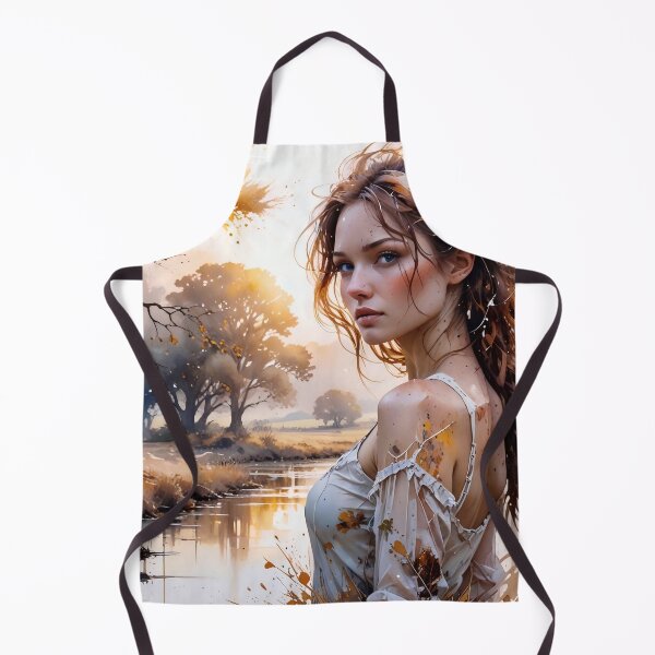 Item preview, Riverbank Serenity: Ethereal Maiden in Golden Hour Light designed and sold by Serene Strokes Art.