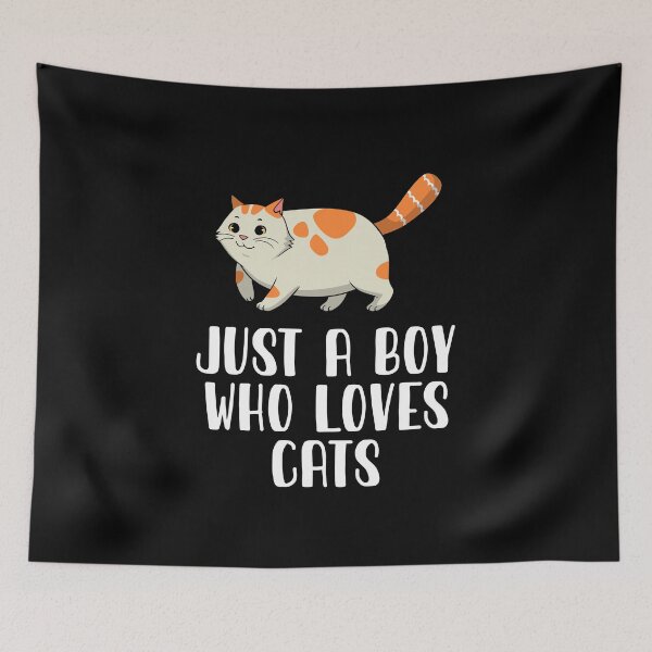 Item preview, Just A Boy Who Loves Cats  designed and sold by CosmoKitsch.