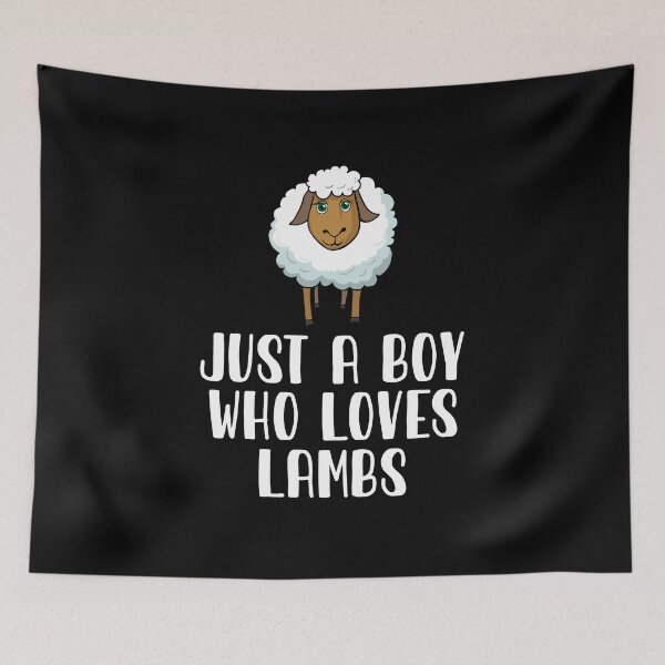 Item preview, Just A Boy Who Loves Lambs  designed and sold by CosmoKitsch.