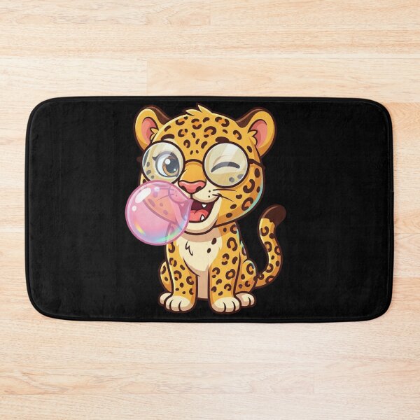 Item preview, Funny Cartoon Leopard Blowing Bubble Gum Glasses Animal Design designed and sold by bilal sibgui.
