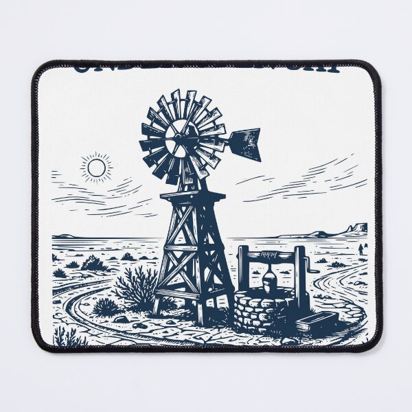 Item preview, Windmill Desert Vintage Shirt, Rustic Farm Windmill Landscape, Western Engraving Art, Slow Living Aesthetic designed and sold by TeeVerse27.