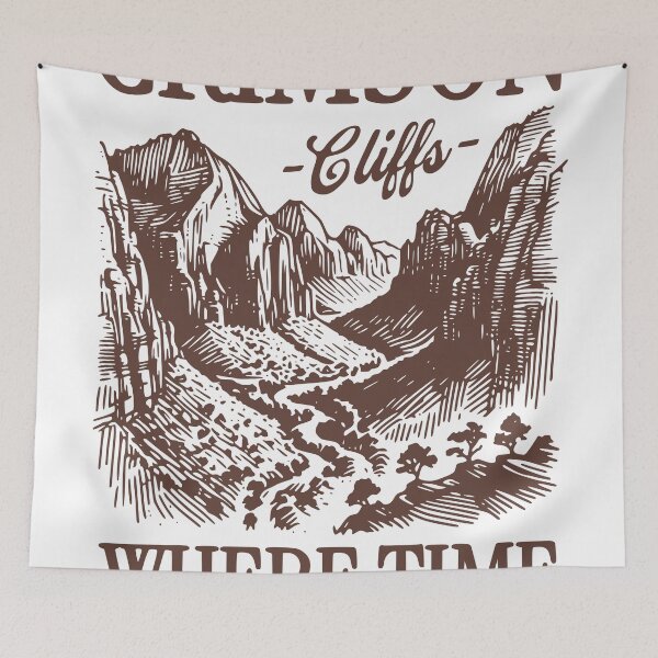 Item preview, Crimson Cliffs Vintage Landscape Shirt, Retro Canyon Art Tee, Nature Aesthetic Graphic T-Shirt, Desert Mountain Illustration Shirt designed and sold by TeeVerse27.