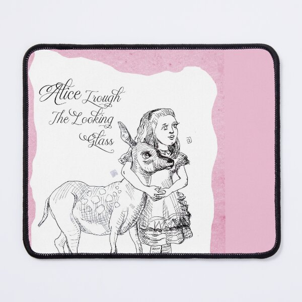 Item preview, Alice Through the Looking-Glass - Alice and the Fawn (ink drawing by ACCI) designed and sold by VanyssaGraphics.