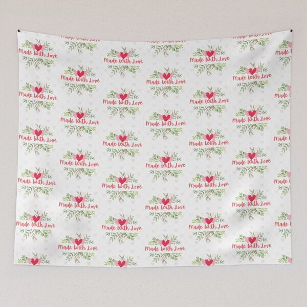 Item preview, Made With Love Floral Aesthetic Cute Heart Handmade Gift Design designed and sold by PixelVibe Art.