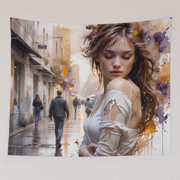 Item preview, Golden Hour Muse: Ethereal Sun-Drenched Portrait designed and sold by Serene Strokes Art.