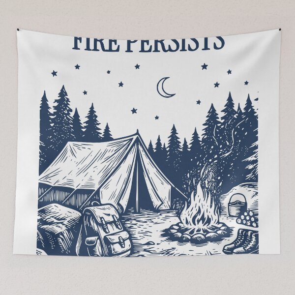 Item preview, Under Cold Sky Sticker, Camping Tent Sticker, Campfire Night Sticker, Forest Camping Vinyl Sticker, Outdoor Adventure Decal designed and sold by TeeVerse27.