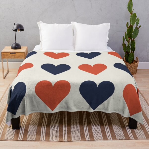 Item preview, Large TENNIS COURT CLAY NAVY BLUE & CREAM LOVE HEARTS designed and sold by RachelMacht.