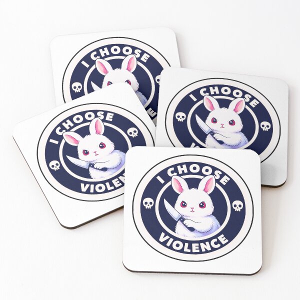 Item preview, I Choose Violence Cute Psycho Bunny - Funny Meme Rabbit with Knife designed and sold by UmarSBazaaR.