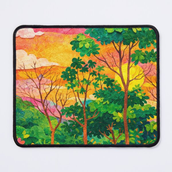Item preview, Rain Forest View II, Papercut Collage, Mixed Media Digital Illustration designed and sold by SWSandraWechner.