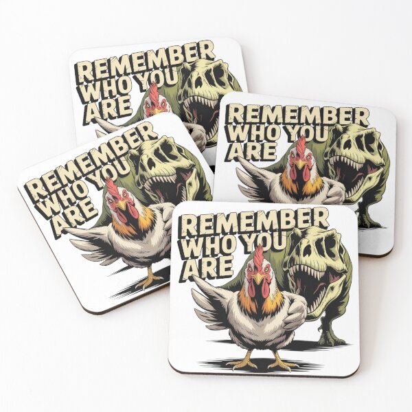 Item preview, Remember Who You Are - Motivational Chicken & T-Rex Graphic T-Shirt designed and sold by MerchlyMike.