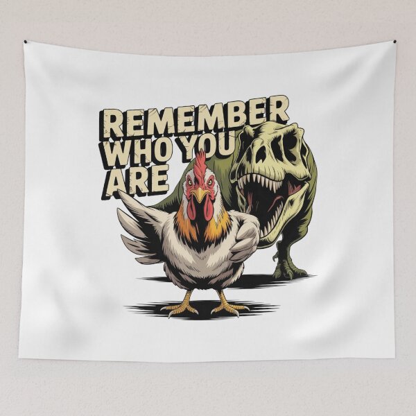 Item preview, Remember Who You Are - Motivational Chicken & T-Rex Graphic T-Shirt designed and sold by MerchlyMike.