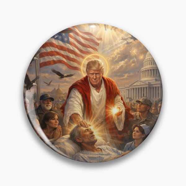 Artikelvorschau, Trump als Jesus Grafik Trump Patriotische US-Flagge Adler entworfen und verkauft von culturecute.