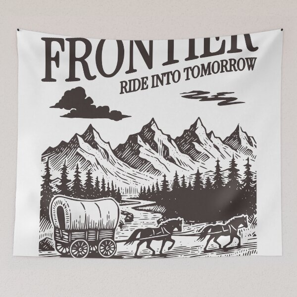 Item preview, Frontier Journey Western Shirt, Vintage Wagon Trail Tee, Cowboy Adventure Graphic T-Shirt, Rustic Mountain Landscape Shirt designed and sold by TeeVerse27.