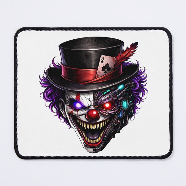 Item preview, Cyberpunk Glitch Clown – Top Hat Purple Hair Neon Design designed and sold by unglaublichGut.