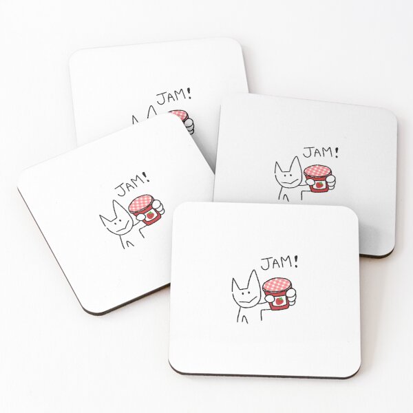 Item preview, Jam Cat Sticker | Cute Kawaii Cat with Strawberry Jam | Funny Food Cat Meme Sticker designed and sold by lazydayz16.