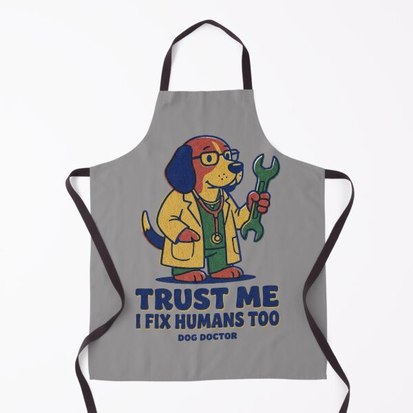 Item preview, Funny Dog Mechanic Trust Me I Fix Humans Too Cartoon T-Shirt designed and sold by Negisandeep studio.