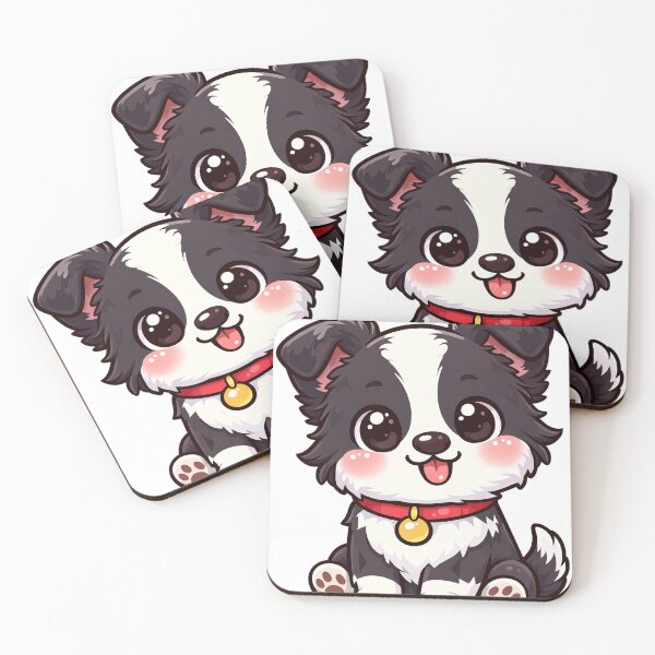 Item preview, Cute Border Collie Puppy Kawaii Dog Cartoon | Adorable Pet Lover Gift Design designed and sold by GMACgraphicsCo.